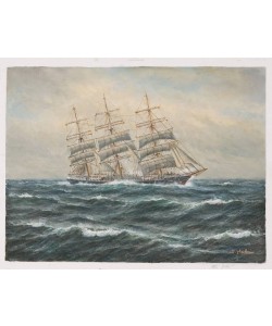 Hahn Willi Segelschiff im Sturm (Öl auf Leinwand)