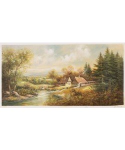 Leupen Jan van der Die Brücke über den Bach (Öl auf Leinwand)