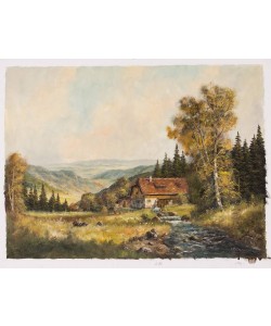 Frühmesser Josef Mühle im Gebirge (Öl auf Leinwand)