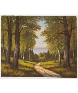 Sandner Peter Waldweg zum See (Öl auf Leinwand)