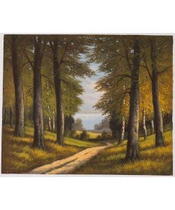 Sandner Peter Weg zum See mit Booten (Öl auf Leinwand)