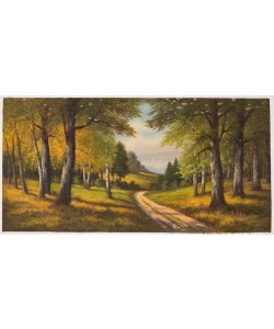 Sandner Peter Weg zum See mit Booten II (Öl auf Leinwand)