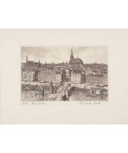 Bruck  Stettin, Hansabrücke (Radierung, s/w)