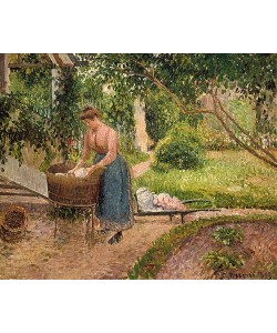 Camille Pissarro, Wäscherin in Eragny. 1889.