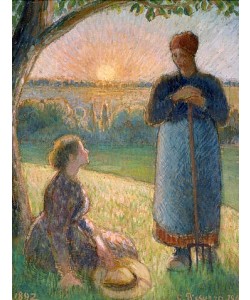 Camille Pissarro, Bäuerinnen bei Sonnenuntergang (Eragny). 1892.