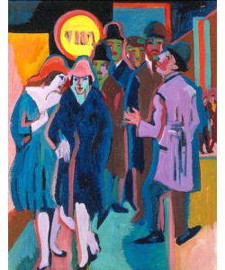 Ernst Ludwig Kirchner, Nächtliches Strassenbild (Recto). 1925.