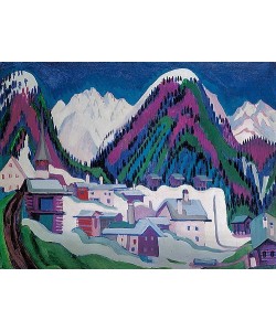 Ernst Ludwig Kirchner, Dorf Monstein bei Davos. 1927.