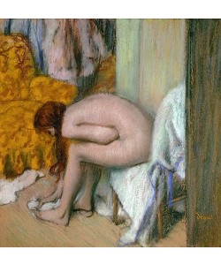 Edgar Degas, Weiblicher Akt, einen Fuss abtrocknend.