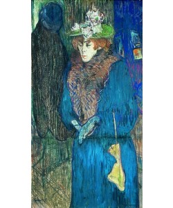 Henri de Toulouse-Lautrec, Jane Avril beim Betreten des Moulin Rouge.