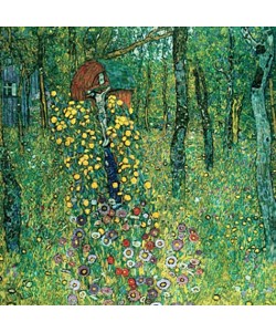 Gustav Klimt, Bauerngarten mit Kruzifix. (D.174). 1911/1912, 1945 verbrannt