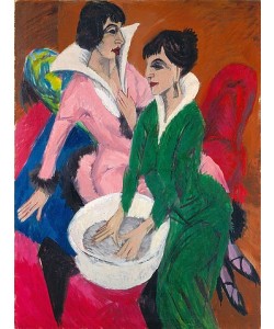 Ernst Ludwig Kirchner, Zwei Frauen mit Waschbecken (Die Schwestern). 1913