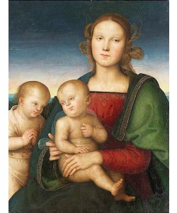 Perugino (Pietro Vanucci), Madonna mit Kind und dem Johannesknaben. 1495-1500.