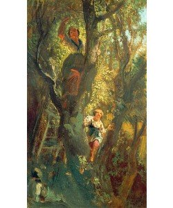 Carl Spitzweg, Mädchen auf dem Baum. Um 1875/80