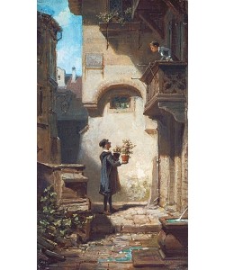 Carl Spitzweg, Der Gratulant. Um 1875.