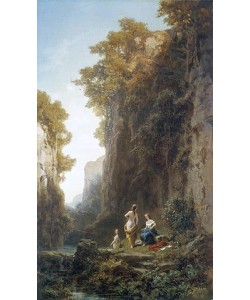 Carl Spitzweg, Landschaft mit Badenden.