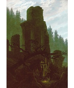Caspar David Friedrich, Kirchenruine im Wald. Um 1831.