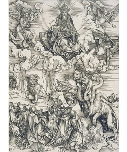 Albrecht Dürer, Das Tier mit den Lammhörnern, Apokalypse XI. Figur. Um 1496/97