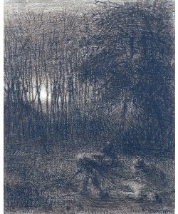 Jean-François Millet, Nächtliche Szene im Wald.