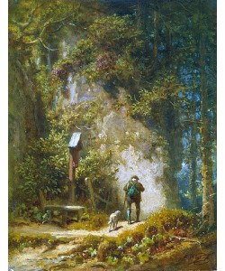 Carl Spitzweg, Jäger im Wald.