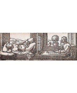 Albrecht Dürer, Der Zeichner des weiblichen Modells. Um 1520