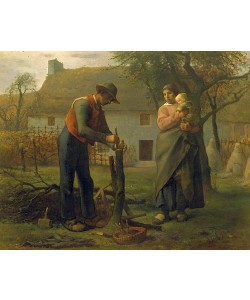Jean-François Millet, Bauer beim Propfen eines Baumes (Le Greffeur). 1855.