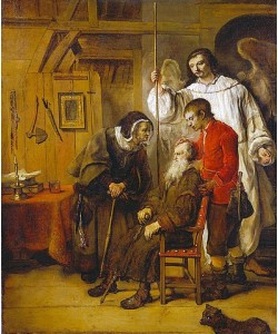Karel van der Pluym, Tobias heilt seinen blinden Vater.