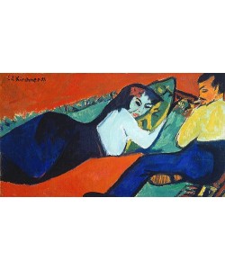 Ernst Ludwig Kirchner, Unterhaltung, Liegende Frau. 1911