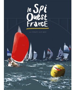 Philip Plisson, Affiche Spi Ouest à la Trinité sur mer