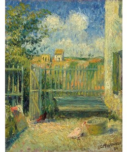 Camille Pissarro, Der Hof des Maison Rondest in Pontoise (La cour de la maison Rondest, Pontoise). 1880