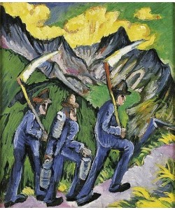 Ernst Ludwig Kirchner, Alpleben (Seitentafel eines Triptychons). 1918