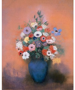 Odilon Redon, Anemonen und Flieder in einer blauen vase (Anémones et lilas dans un vase bleu). Nach 1912
