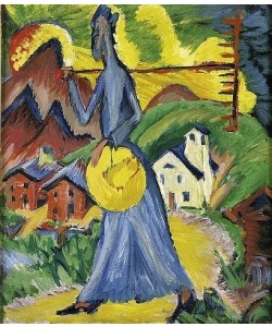 Ernst Ludwig Kirchner, Alpleben (Seitentafel eines Triptychons). 1918. (Die beiden anderen Tafeln sind unter den Bildnummern 31958 und 31957 zu finden.)