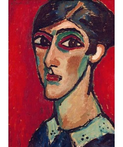 Alexej von Jawlensky, Länglicher Frauenkopf in Braunrot. 1913