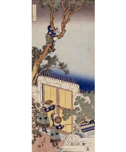 Katsushika Hokusai, Ein chinesischer Wachposten beim Ausschließen eines Grenzpostens.