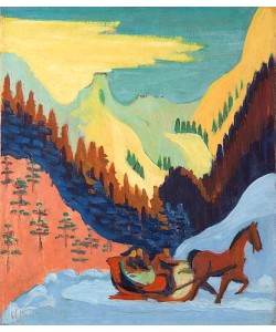 Ernst Ludwig Kirchner, Schlittenfahrt im Schnee. 1927/29