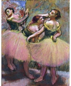 Edgar Degas, Drei Tänzerinnen mit grünen Korsagen. Um 1900