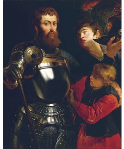 Peter Paul Rubens, Dreiviertelbildnis eines Feldherrn in Rüstung.