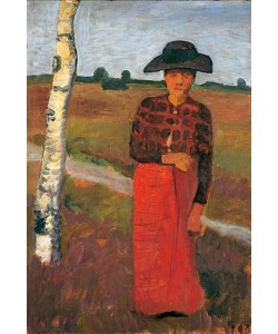 Paula Modersohn-Becker, Bäuerin an einer Birke. 1900