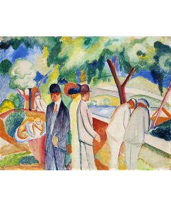 August Macke, Spaziergänger (Großer heller Spaziergang). 1913