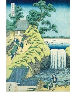 Katsushika Hokusai, Der Aoigaoka Wasserfall in der Hauptstadt. Aus der Serie: Eine Reise zu den Wasserfällen Japans.