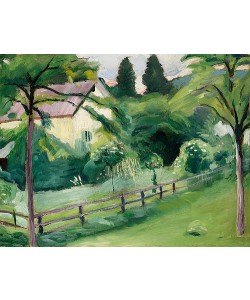 August Macke, Landhaus mit Garten. 1910