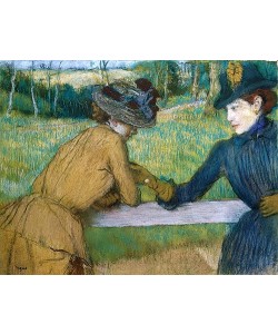 Edgar Degas, Zwei Frauen beim Gespräch an einem Zaun.