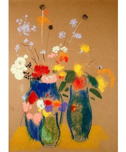 Odilon Redon, Drei Vasen mit Blumen. Um 1908-10