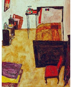 Egon Schiele, Mein Wohnzimmer. (Das Zimmer des Künstlers in Neulengbach). 1911