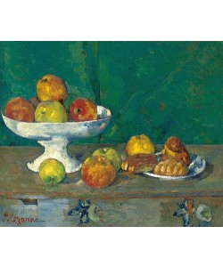 Paul Cézanne, Stillleben mit Äpfeln und kleinen Kuchen. Um 1873-77