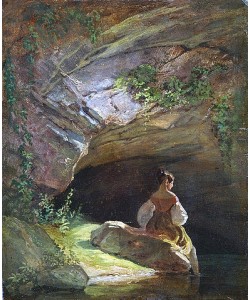 Carl Spitzweg, Badendes Mädchen. Um 1835/40