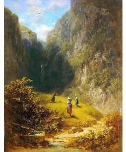 Carl Spitzweg, Heuernte im Hochgebirge.