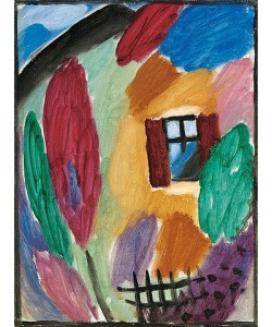 Alexej von Jawlensky, Variation mit Haus und Gartenzaun. Um 1915