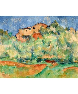 Paul Cézanne, Haus auf bewaldeter Anhöhe mit Taubenschlag (Maison de Bellevue et pigeonnier). Um 1890-92