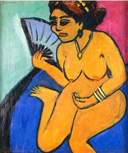 Ernst Ludwig Kirchner, Sitzender Akt mit Fächer. 1910-11